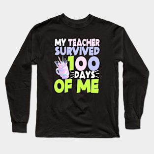 Funny School Gift 100 Days Of School Long Sleeve T-Shirt